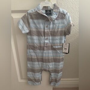 Volcom Blue and Gray Baby Romper